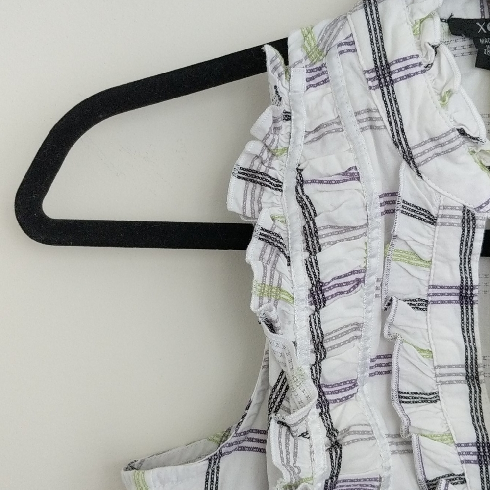Xoxo body suit plaid purple green black white